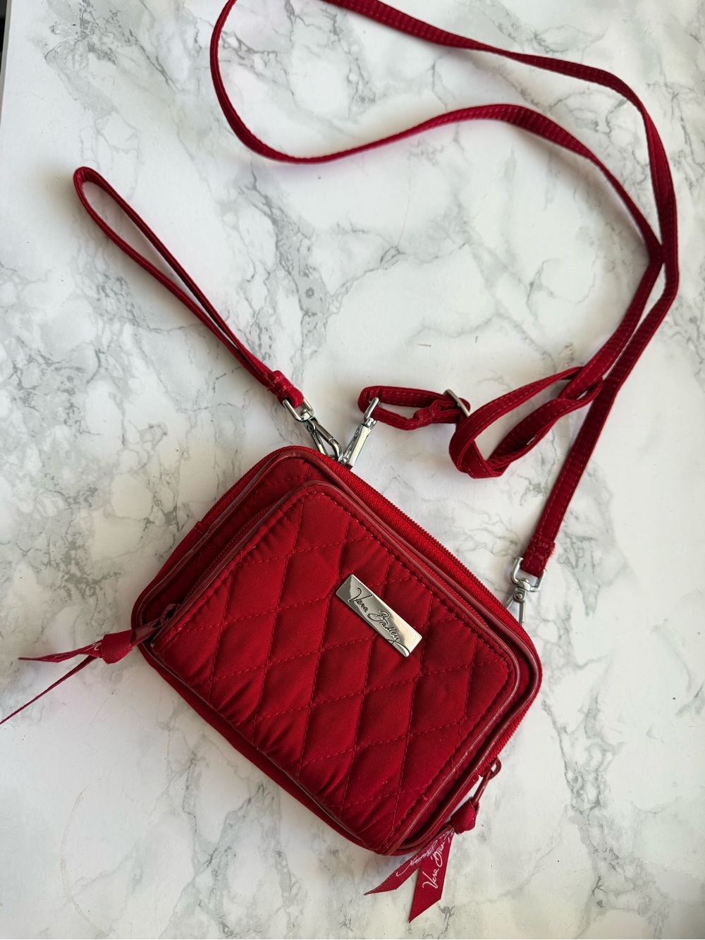 Vera Bradley Red Quilted Crossbody Wallet